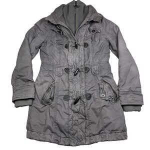 Vintage Y2K EDC By Esprit Gray Utility Canvas Military Jacket Full Zip Women L